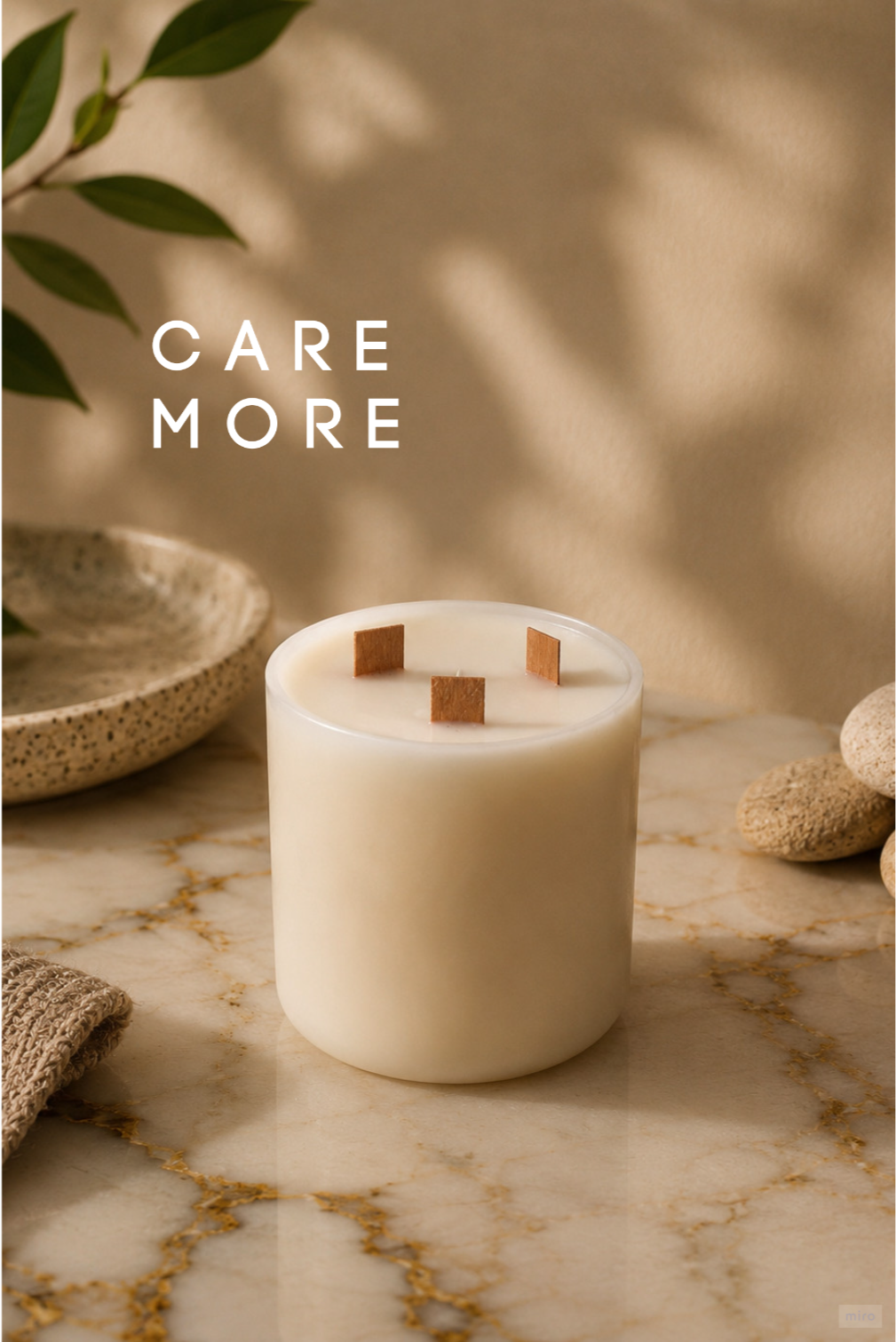 CARE MORE CONCRETE CANDLE