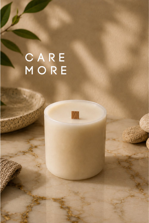 CARE MORE CONCRETE CANDLE