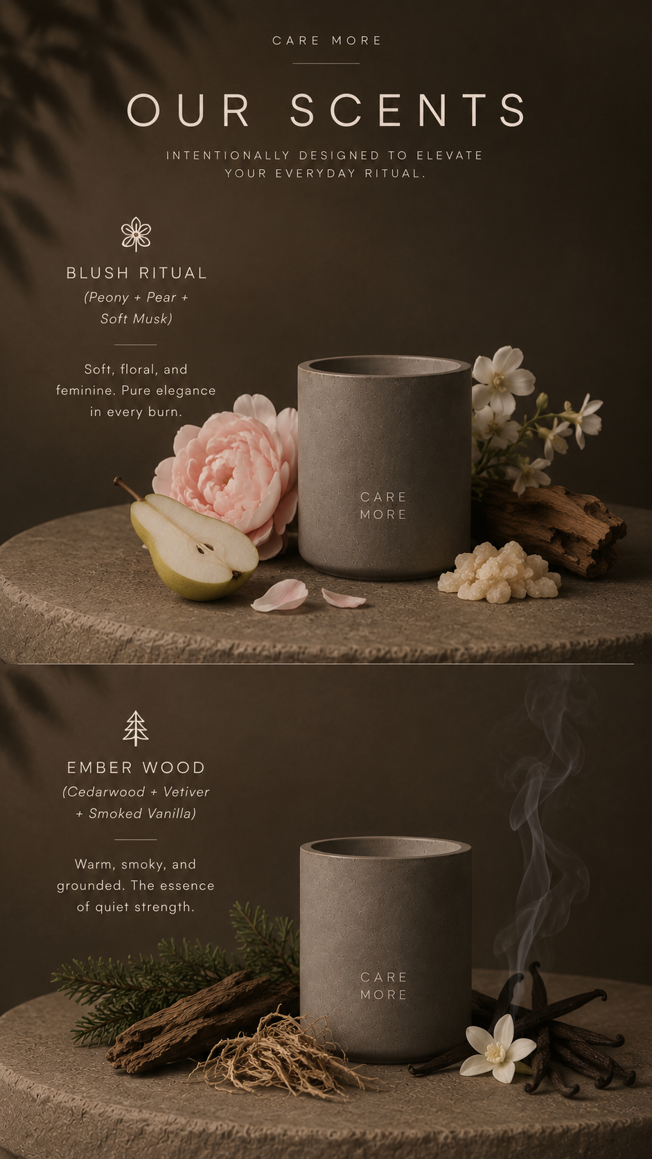 CARE MORE CONCRETE CANDLE