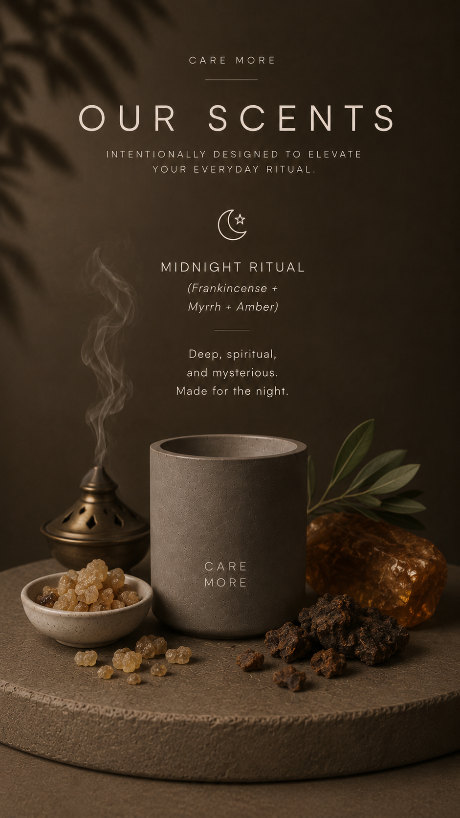 CARE MORE CONCRETE CANDLE